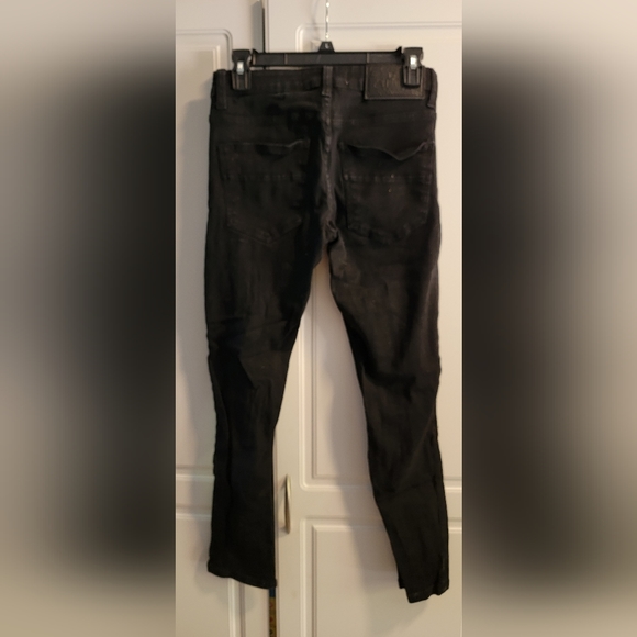 12 AM Nation distressed black skinny jeans men's sz 30×30. EUC - Picture 2 of 6